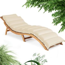 Faltbare Gartenliege Akazie FSC®-zertifiziert inkl Auflage Creme