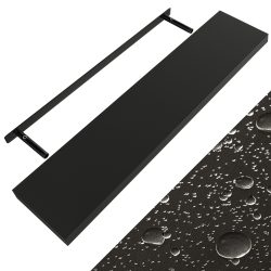Wandregal Schweberegal 110cm Schwarz + Halterung