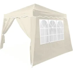Casaria®, Faltpavillon Capri Beige 3x3m inkl 2 Seitenwänden UV-Schutz 50+