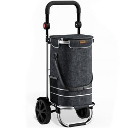 Einkaufstrolley Schwarz Alu 56L 31x24x54cm