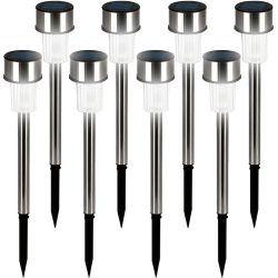 LED Solarleuchte 8er-Set Edelstahl 36,5cm