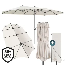 Doppelsonnenschirm Creme UV-Schutz 80+