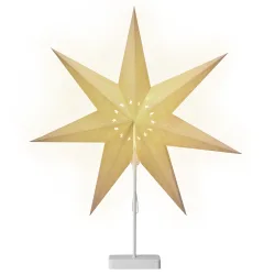 Casaria®, Papierstern LED Weiß Ornament inkl Ständer