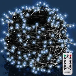 Lichterkette Weihnachten Kaltweiß 40m Fernbedienung