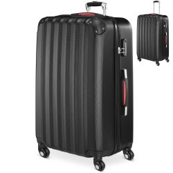 Hartschalenkoffer XL Rollen 360º Reisekoffer 90L Schwarz ABS
