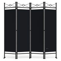 Paravent Lucca Schwarz 180x163cm