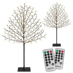 Kirschblütenbaum 2er-Set Warmweiß 220cm In-/Outdoor + Fernbedienung