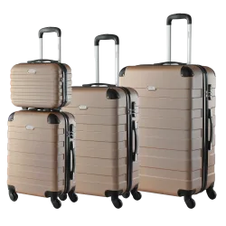 Hartschalenkofferset Essential + Beautycase 4-tlg Champagner