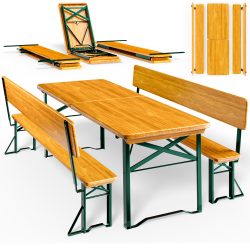 Bierzeltgarnitur für 8 Personen 170x70x75cm klappbar mit Rückenlehne