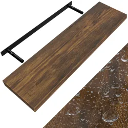 Wandregal Schweberegal 90cm Eiche dunkel + Halterung