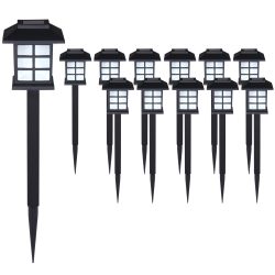 LED Solarleuchten 12er-Set Schwarz