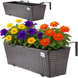 Polyrattan Blumenkasten 2er-Set Braun