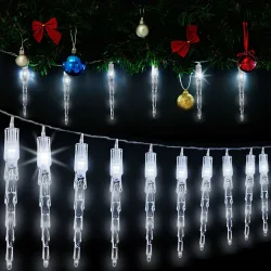 Lichterkette Weihnachten Eiszapfen Warmweiß 6,2m