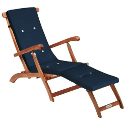 Gartenliege Queen Mary® Akazie FSC®-zertifiziert inkl Auflage Blau