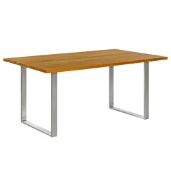 Gartentisch Monza Edelstahl Teakholz 160x100x76 cm