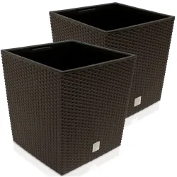 Blumentopf Rato Low 2er-Set Umbra 39x39x40,5cm