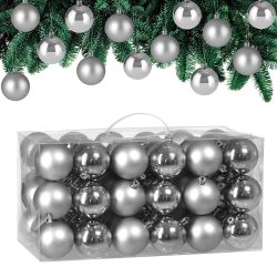 Weihnachtskugeln Silber 54-tlg in matt & glänzend