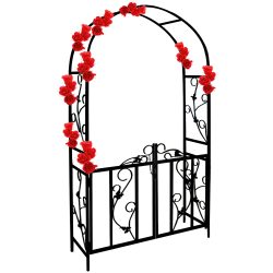 Rosenbogen Schwarz Metall 225x115x37cm