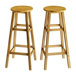 Barhocker 2er-Set Akazienholz 76x34x34cm