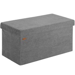 Sitzbank Anthrazit Cord 76x38x38cm MDF faltbar