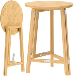 Stehtisch klappbar platzsparend Massivholz Ø78cm 111cm stabiler Stand