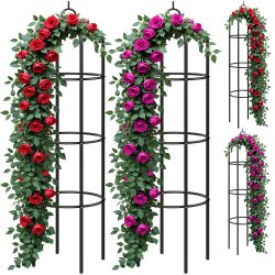 Rosensäule 4er-Set Schwarz 200x40cm