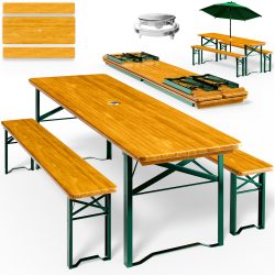Bierzeltgarnitur 3-tlg 170cm klappbar