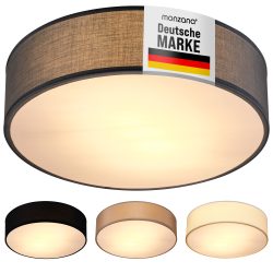 Deckenlampe Grau Stoff Ø38cm