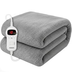 Heizdecke Fleece Grau 180x130cm