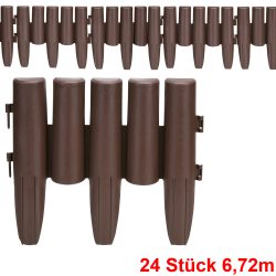 Beeteinfassung 3er-Set Braun 6,72m