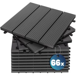 WPC Fliesen 66er-Set Klassik Anthrazit - 30x30cm