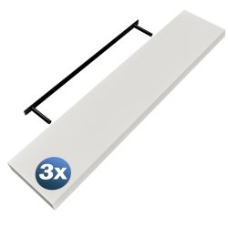 Wandregal Schweberegal 110cm 3er-Set Weiß + Halterung