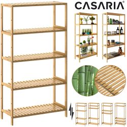Standregal Badregal Bambus 130x60x26cm Ablagen höhenverstellbar