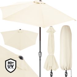 Terrassen-Sonnenschirm Creme UV-Schutz 80+