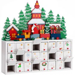 Adventskalender Winterlandschaft Holz