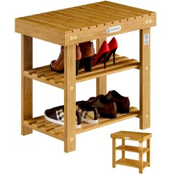 Schuhregal 2in1 Akazienholz FSC®-zertifiziert 50x33x46cm