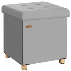 Sitzhocker Grau Samt 42x38x38cm faltbar