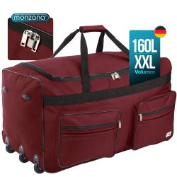 XXL Reisetasche mit Trolleyfunktion 160L rot