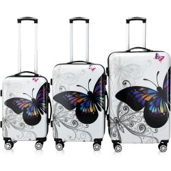 Hartschalenkoffer-Set Butterfly 3-tlg Polycarbonat
