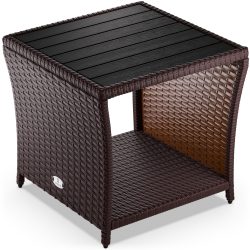Polyrattan Beistelltisch Vedis Braun 45x45x40cm