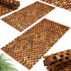 Badematte 2er-Set Akazie Mosaik FSC®-zertifiziert