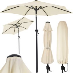 Sonnenschirm Fiji Beige Ø200cm UV-Schutz 80+ mit Kurbel