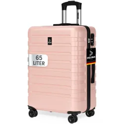 monzana® Hartschalenkoffer New York Pastellrosa 65L Rollen 360º ABS