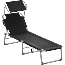 Gartenliege Hawaii Schwarz Alu 190x60x30cm