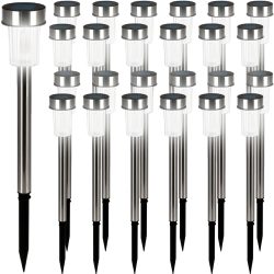 LED Solarleuchte 24er-Set Edelstahl 36,5cm