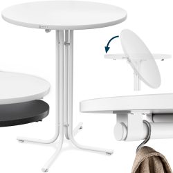 Stehtisch Weiß Ø80x110cm klappbar Outdoor höhenverstellbar bis 100kg