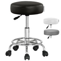 Rollhocker Kunstleder Schwarz 360° drehbar