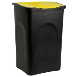 Mülleimer Schwarz/Gelb Kunststoff 50L
