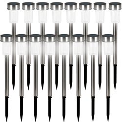 LED Solarleuchte 16er-Set Edelstahl