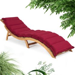 Faltbare Gartenliege Akazie FSC®-zertifiziert inkl Auflage Rot